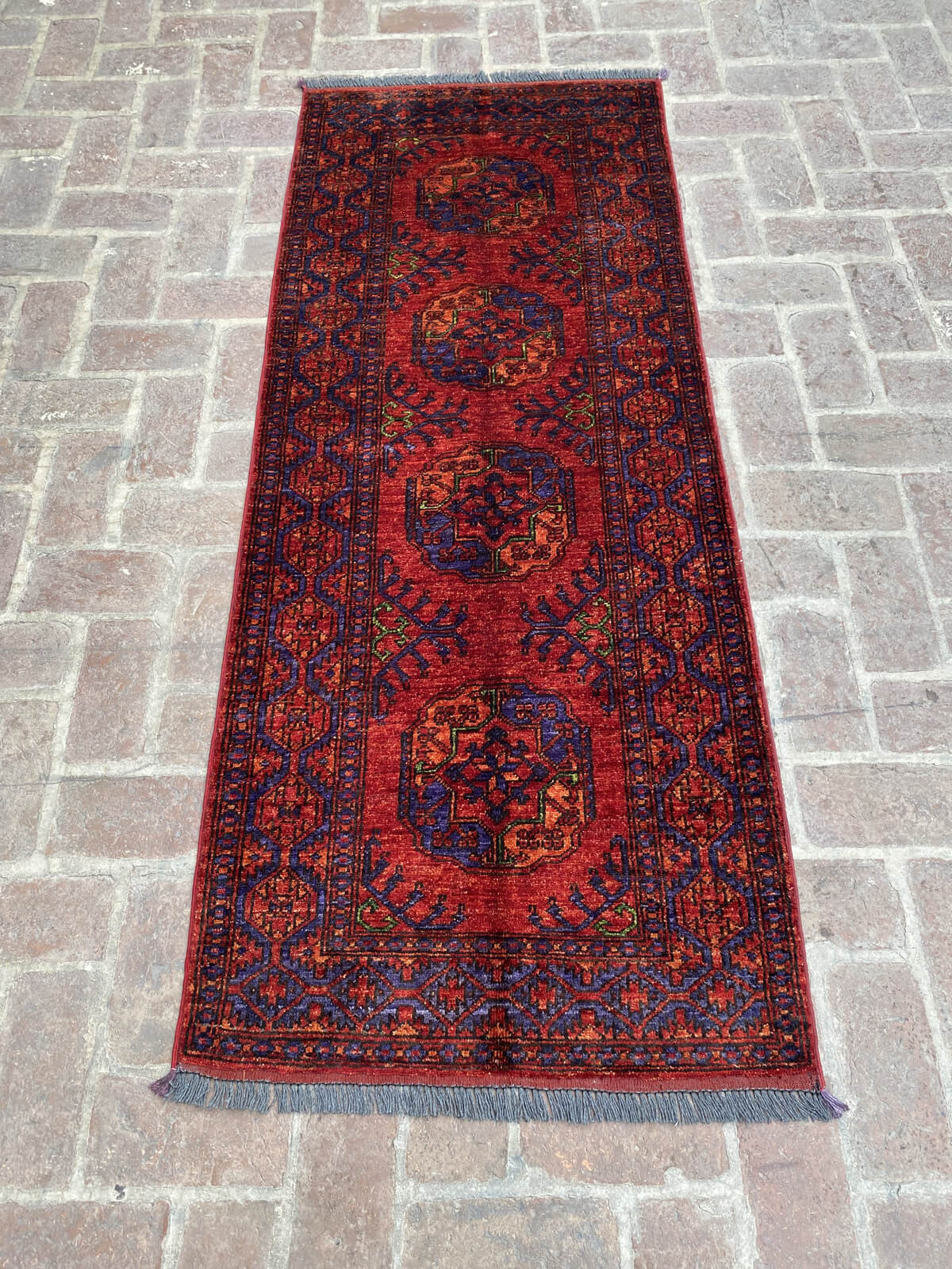 Turkmen hand knotted rug runner