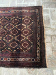 Vintage Handmade Balouch Nomad Rug