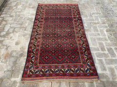 Authentic Afghan Handmade Rug - 4.1 x 4.4 ft