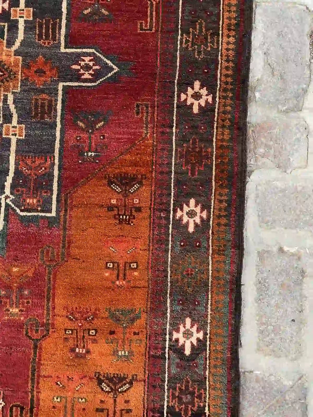 Baluch Handmade Rug - 3.8 x 8.6 ft - Bohemian style