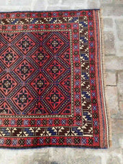 Authentic Afghan Handmade Rug - 4.1 x 4.4 ft