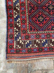 Authentic Afghan Handmade Rug - 4.1 x 4.4 ft