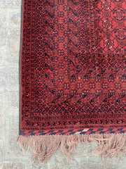 Handmade Beshri Afghan Rug - 6'7" x 9'4" - Geometric Pattern - Nomad Hues