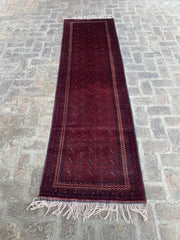 Elegant Afghan Kunduzi Hand-Knotted Runner Rug – 2.7 x 9.4 Feet - Nomad Hues