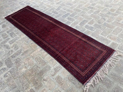 Elegant Afghan Kunduzi Hand-Knotted Runner Rug – 2.7 x 9.4 Feet - Nomad Hues