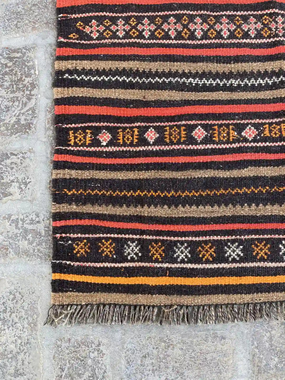 Handwoven Afghan Nomad's Kilim - Striped Pattern - Nomad Hues