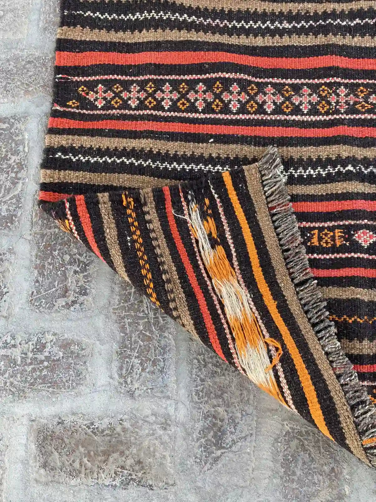 Handwoven Afghan Nomad's Kilim - Striped Pattern - Nomad Hues