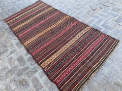 Vintage Afghan Nomad's Kilim - Striped Pattern - Nomad Hues