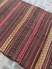 Vintage Afghan Nomad's Kilim - Striped Pattern - Nomad Hues