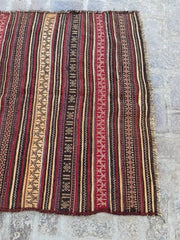 Vintage Afghan Nomad's Kilim - Striped Pattern - Nomad Hues