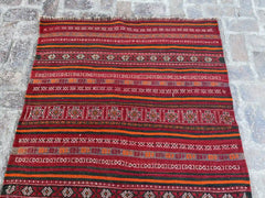 4'3 x 10'7 Afghan Nomad's Kilim - Bold Striped Design - Nomad Hues