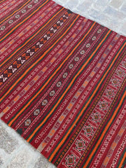 4'3 x 10'7 Afghan Nomad's Kilim - Bold Striped Design - Nomad Hues