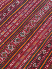 4'3 x 10'7 Afghan Nomad's Kilim - Bold Striped Design - Nomad Hues