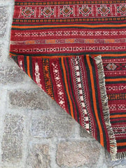 4'3 x 10'7 Afghan Nomad's Kilim - Bold Striped Design - Nomad Hues