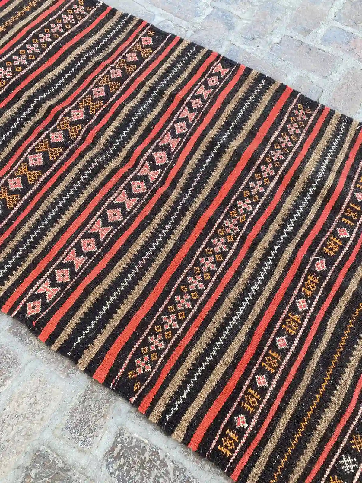 Handwoven Afghan Nomad's Kilim - Striped Pattern - Nomad Hues