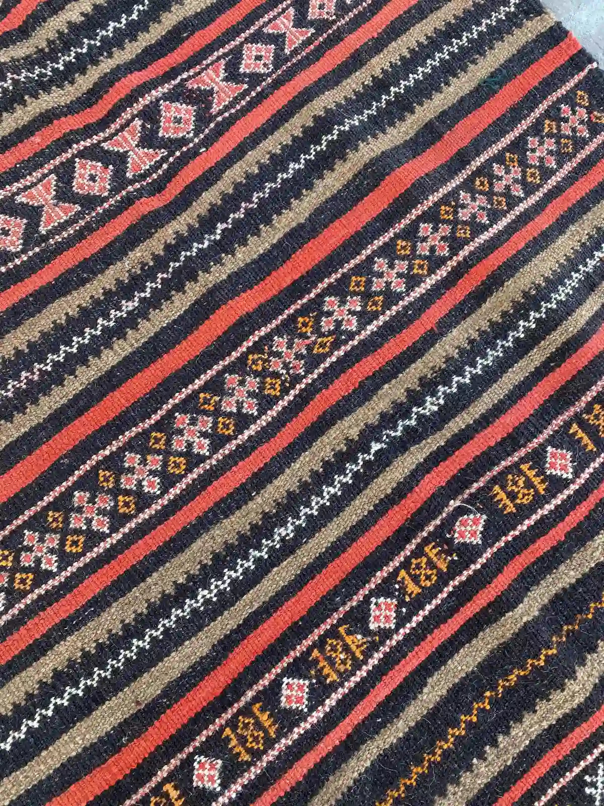 Handwoven Afghan Nomad's Kilim - Striped Pattern - Nomad Hues