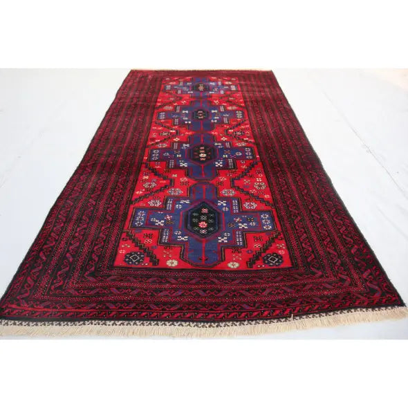 3'9 x 6'10 Afghan Tribal Belouch wool rug - Nomad Hues