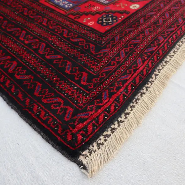 3'9 x 6'10 Afghan Tribal Belouch wool rug - Nomad Hues