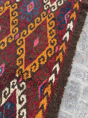 Genuine Afghan Tribal Carpet Hand Knotted with Geometric Pattern, 5.2 x 13.3 ft - Nomad Hues