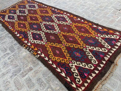 Genuine Afghan Tribal Carpet Hand Knotted with Geometric Pattern, 5.2 x 13.3 ft - Nomad Hues