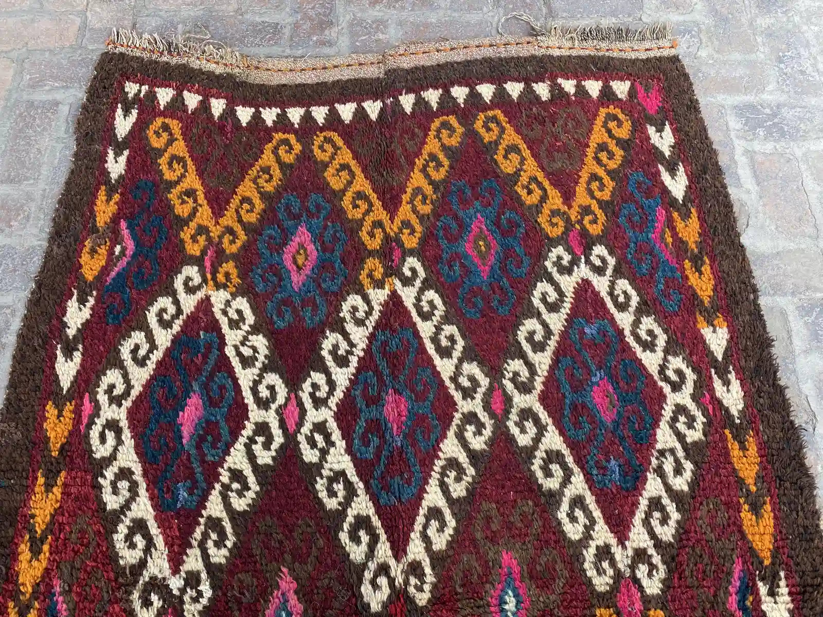 Genuine Afghan Tribal Carpet Hand Knotted with Geometric Pattern, 5.2 x 13.3 ft - Nomad Hues