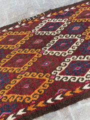 Genuine Afghan Tribal Carpet Hand Knotted with Geometric Pattern, 5.2 x 13.3 ft - Nomad Hues