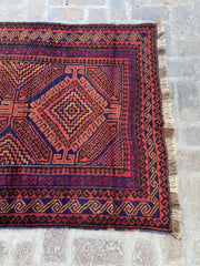 Afghan Belouchi Runner - Geometric Diamond Patterns - Nomad Hues