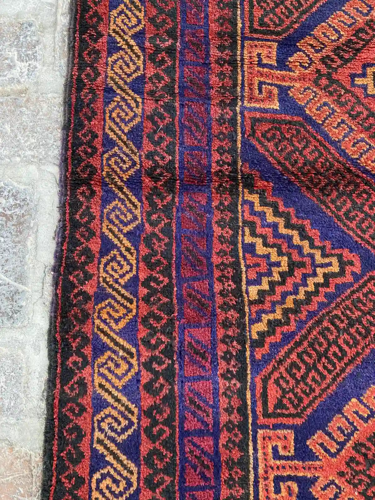 Afghan Belouchi Runner - Geometric Diamond Patterns - Nomad Hues