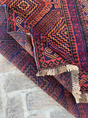 Afghan Belouchi Runner - Geometric Diamond Patterns - Nomad Hues