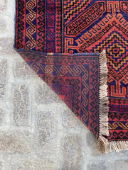 Afghan Belouchi Runner - Geometric Diamond Patterns - Nomad Hues