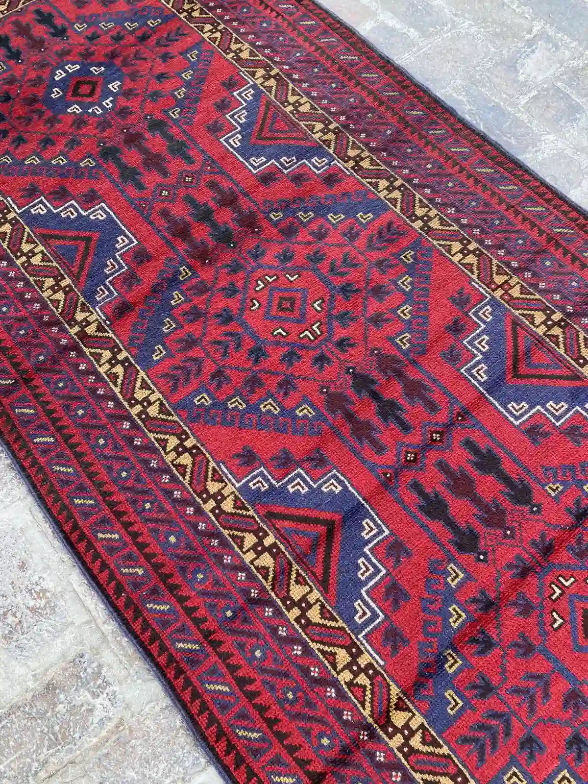 4'0 x 12'3 Afghan Belouchi hallway Rug Runner - Nomad Hues