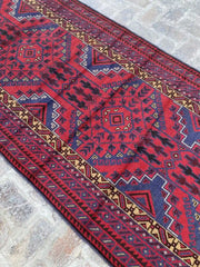 4'0 x 12'3 Afghan Belouchi hallway Rug Runner - Nomad Hues