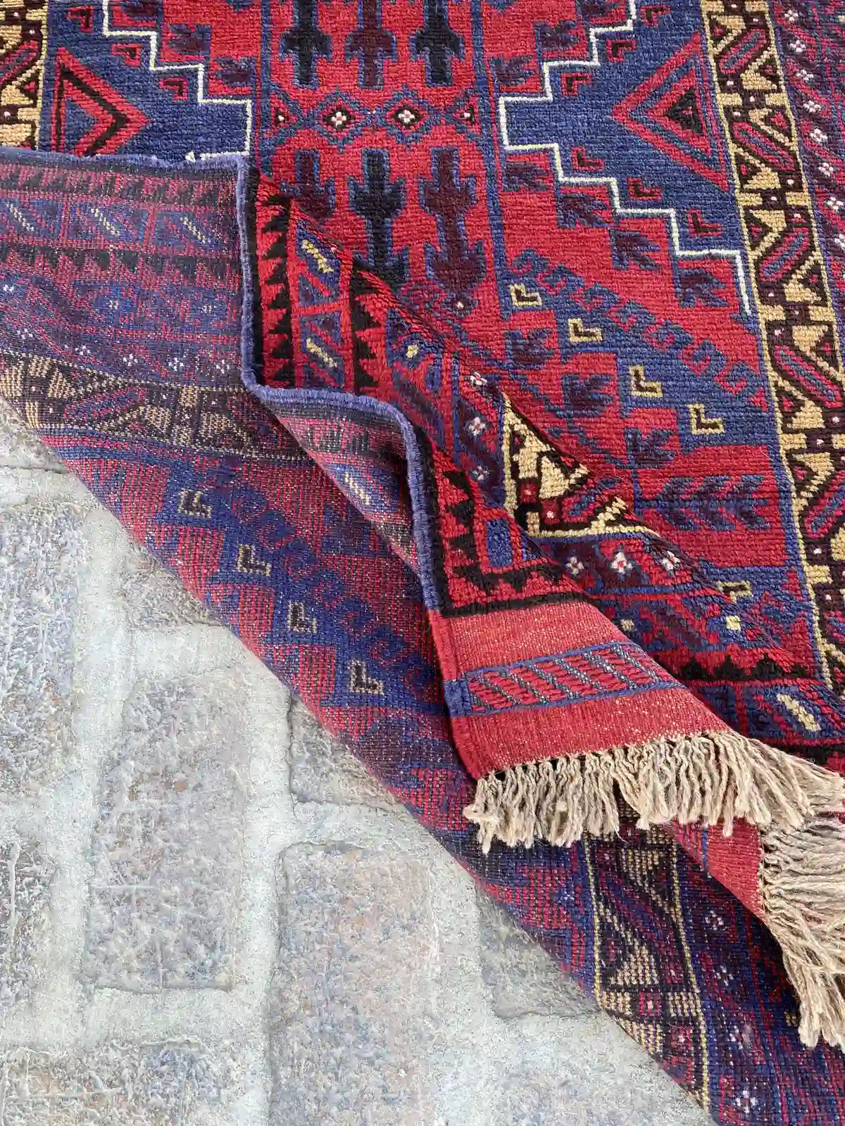 4'0 x 12'3 Afghan Belouchi hallway Rug Runner - Nomad Hues