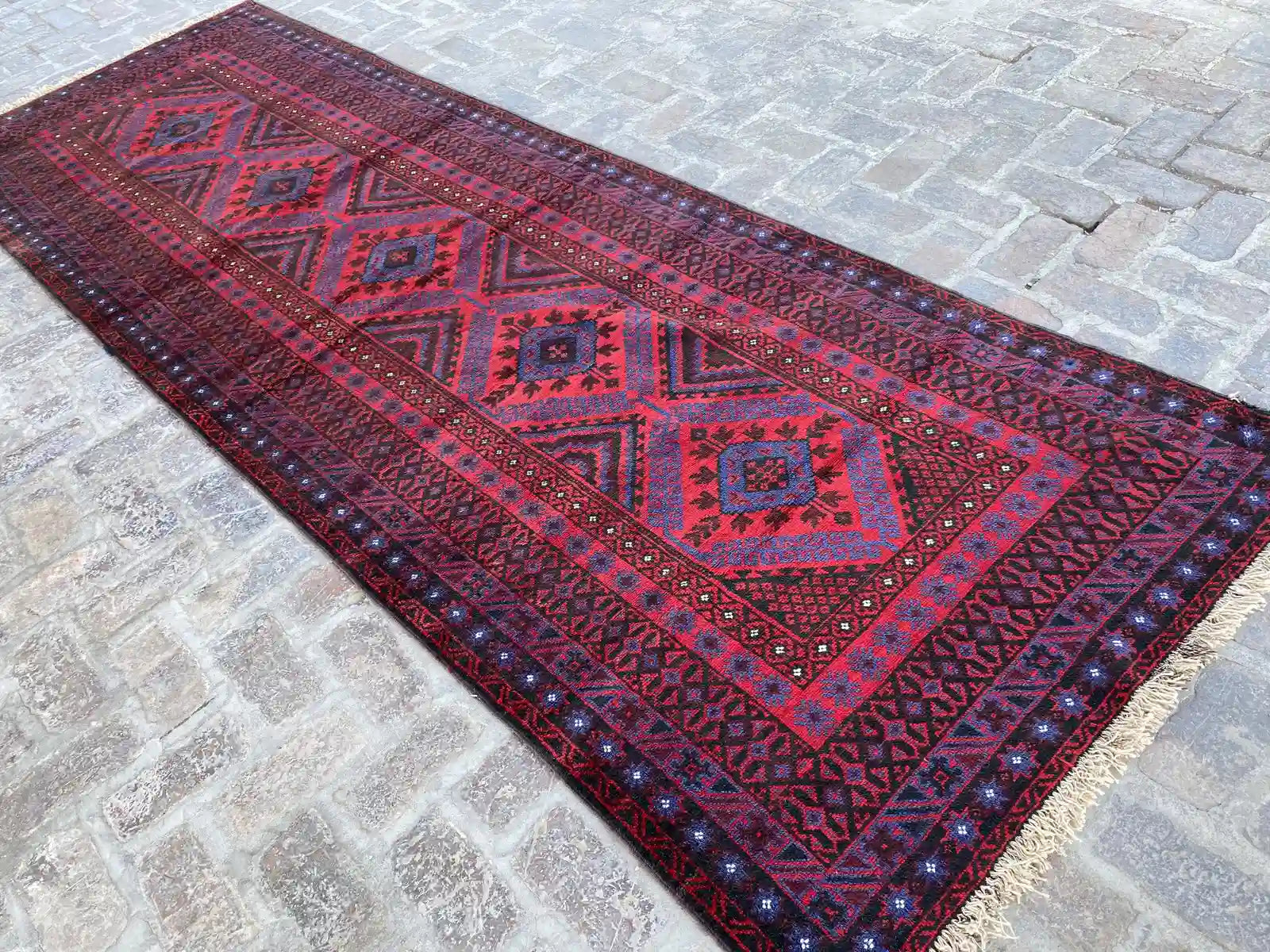 4'0 x 12'3 Afghan Belouchi Runner rug - Nomad Hues