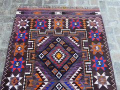 Beautiful 4'6 x 9'4 Afghan Kilim Rug - Vibrant Tribal Patterns - Nomad Hues