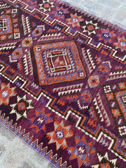 Vibrant 4'6 x 9'4 Afghan Kilim Rug - Bold Tribal Patterns - Nomad Hues