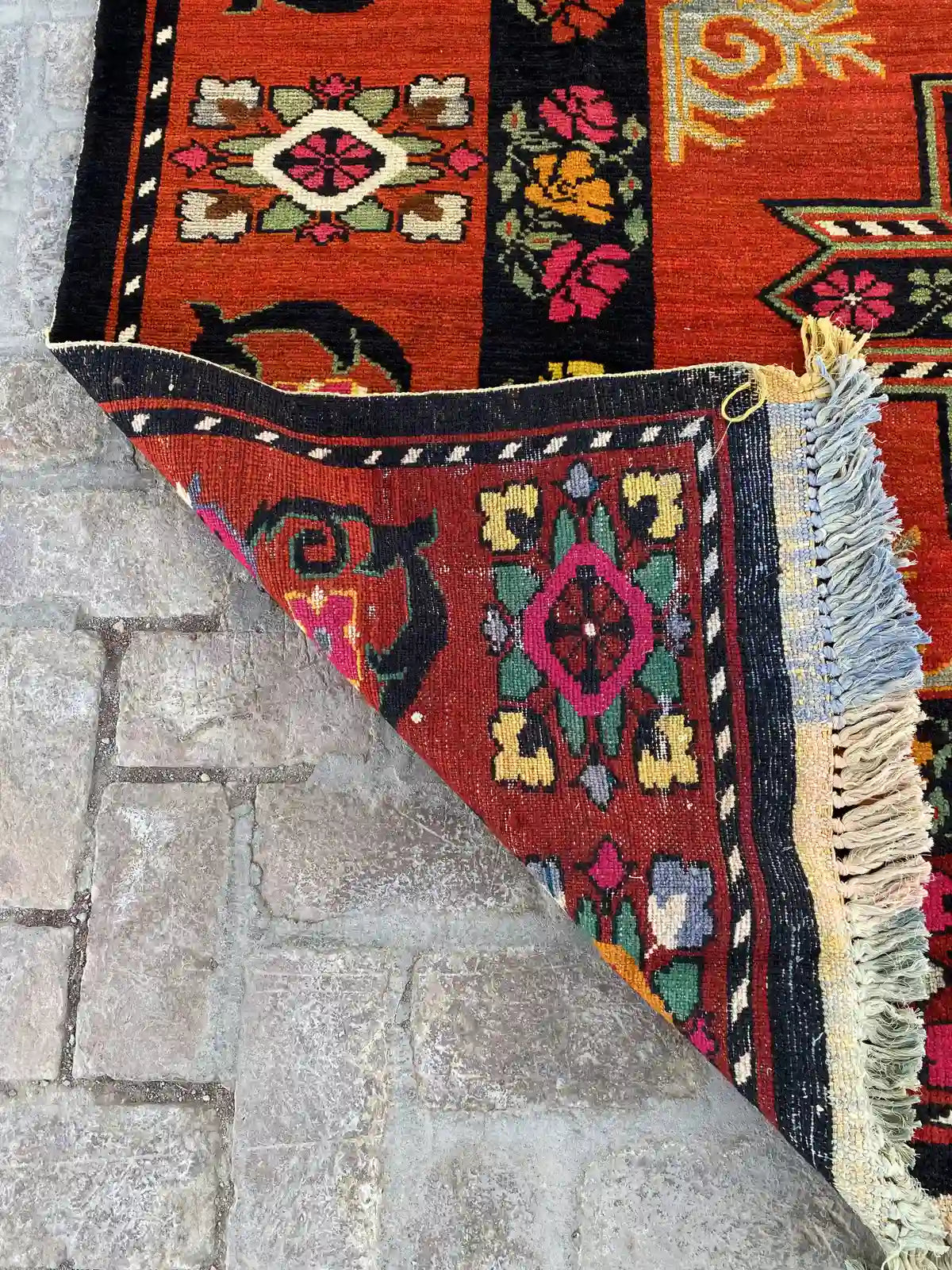 One of a kind Semi Antique Hand-Knotted Caucasian Rug - 7.2' x 14.2' - Nomad Hues