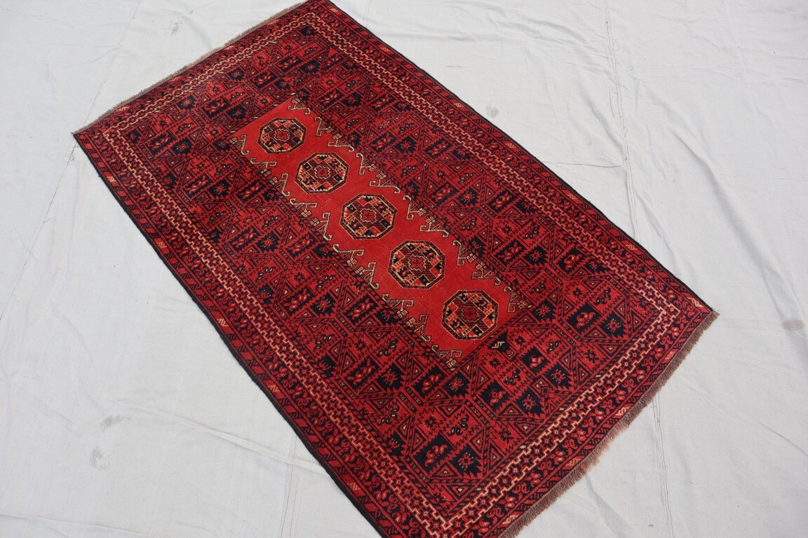 Vintage Hand-knotted Afghan Kunduz rug - Nomad Hues