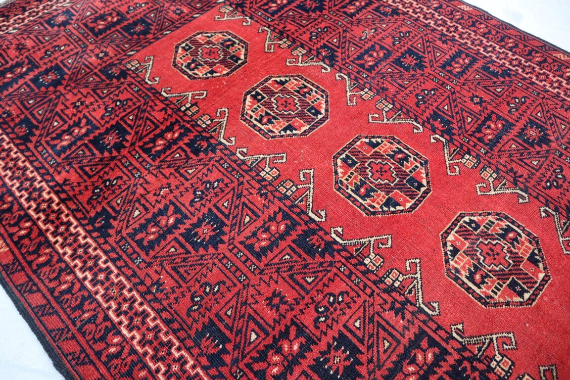 Vintage Hand-knotted Afghan Kunduz rug - Nomad Hues