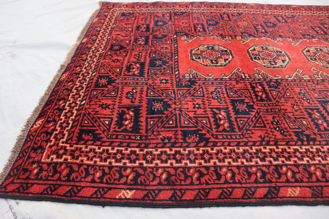 Vintage Hand-knotted Afghan Kunduz rug - Nomad Hues