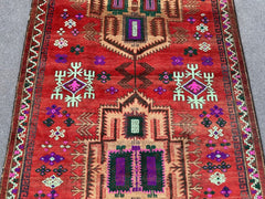 Authentic Hand-Knotted Vintage Afghan Hallway Rug - Nomad Hues