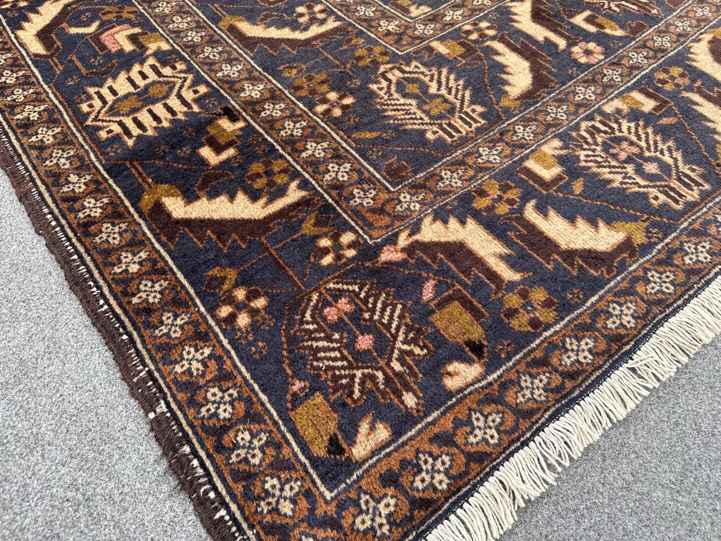 6'6 x 9'9 Vintage Afghan hand knotted rug - Nomad Hues