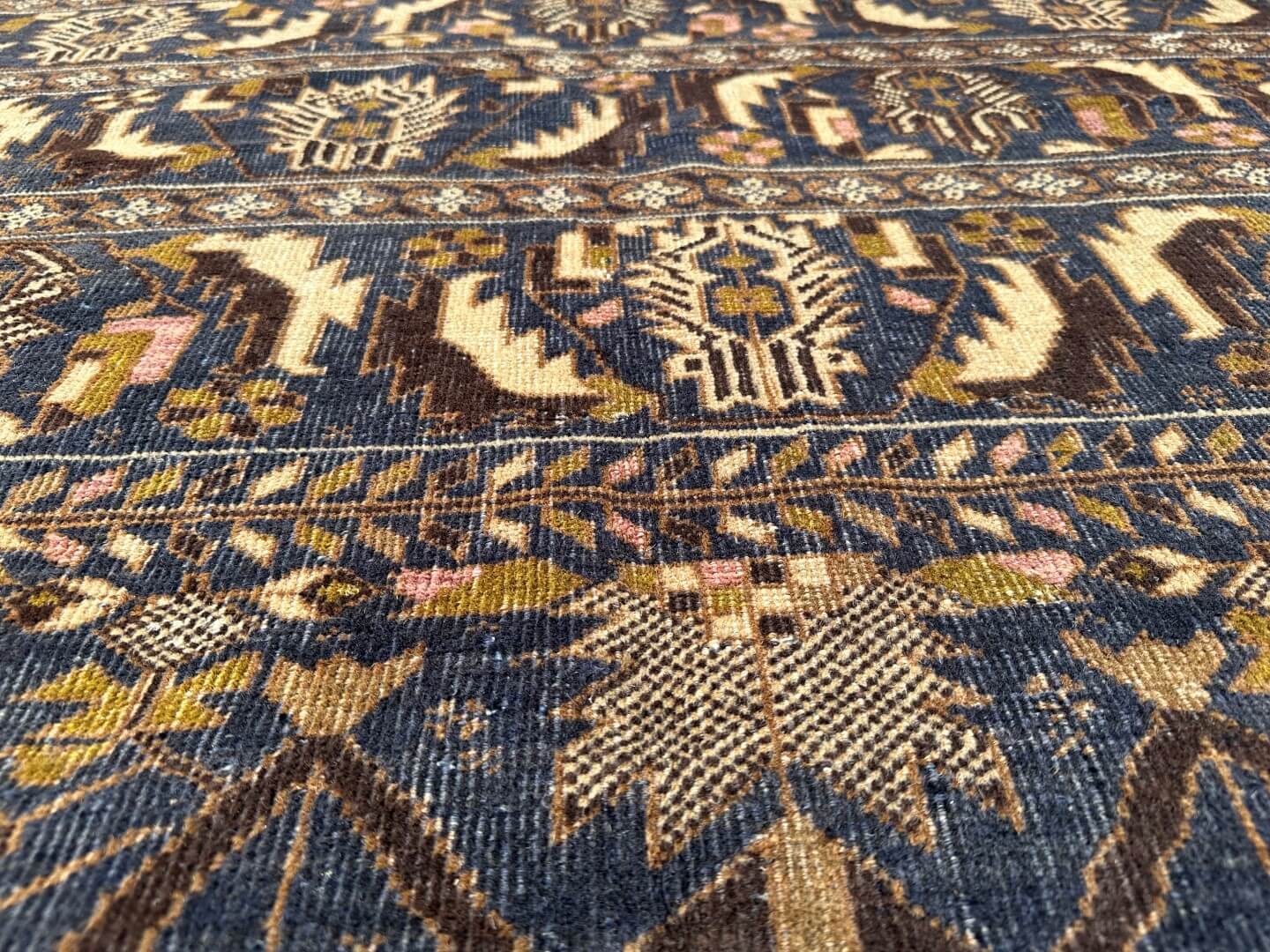 6'6 x 9'9 Vintage Afghan hand knotted rug - Nomad Hues