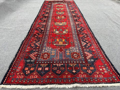 3'5 x 9'9 Hand-Knotted Vintage Tribal Rug Runner - Nomad Hues