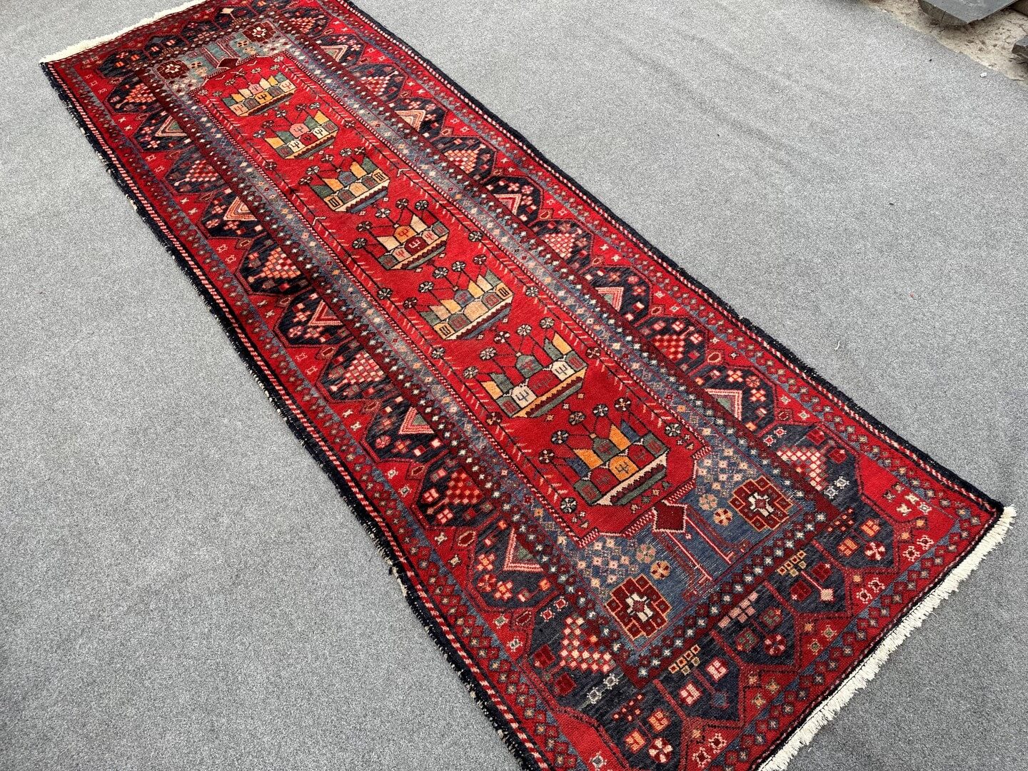 3'5 x 9'9 Hand-Knotted Vintage Tribal Rug Runner - Nomad Hues