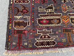 3'0 x 4'8 Hand-Knotted Afghan War rug - Nomad Hues