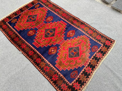 4'2 x 6'7 Geometric Afghan wool rug - Nomad Hues