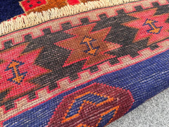 4'2 x 6'7 Geometric Afghan wool rug - Nomad Hues