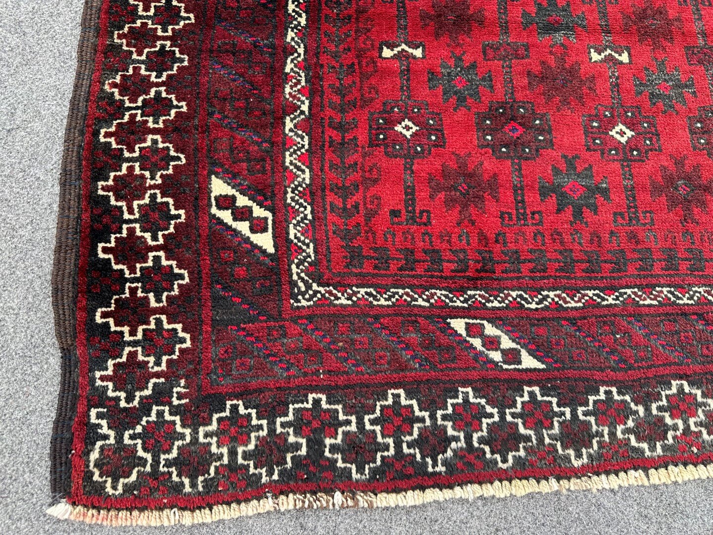 3'3 x 6'2 Handmade Vintage Afghan rug with bold geometric pattern - Nomad Hues