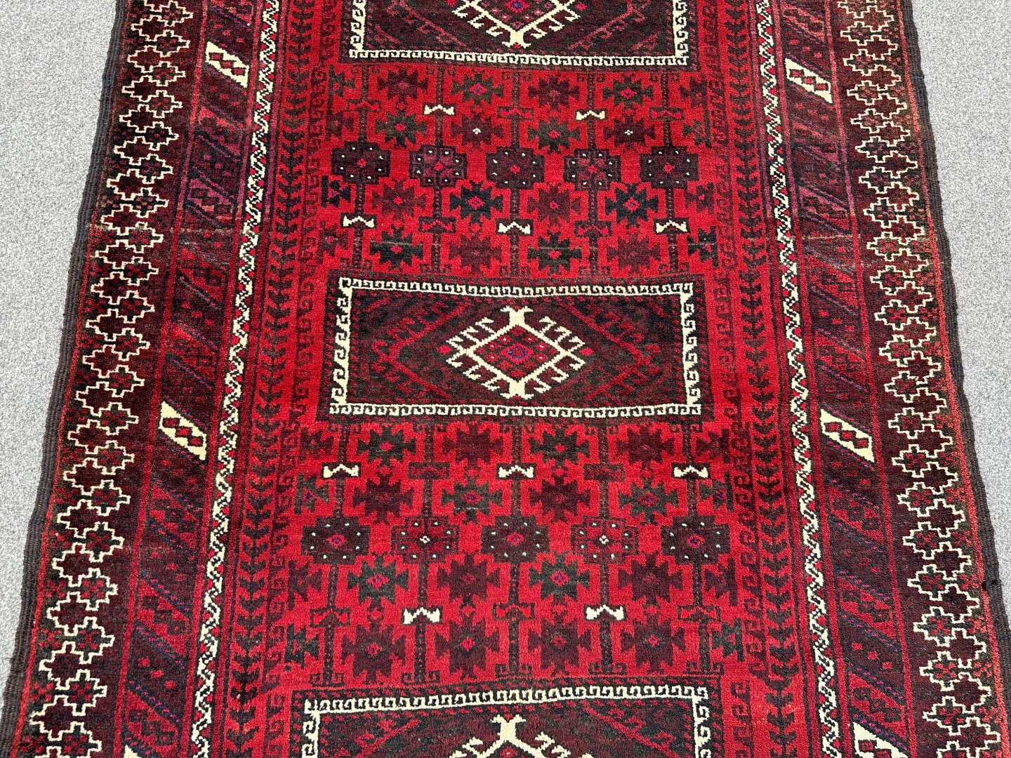 3'3 x 6'2 Handmade Vintage Afghan rug with bold geometric pattern - Nomad Hues